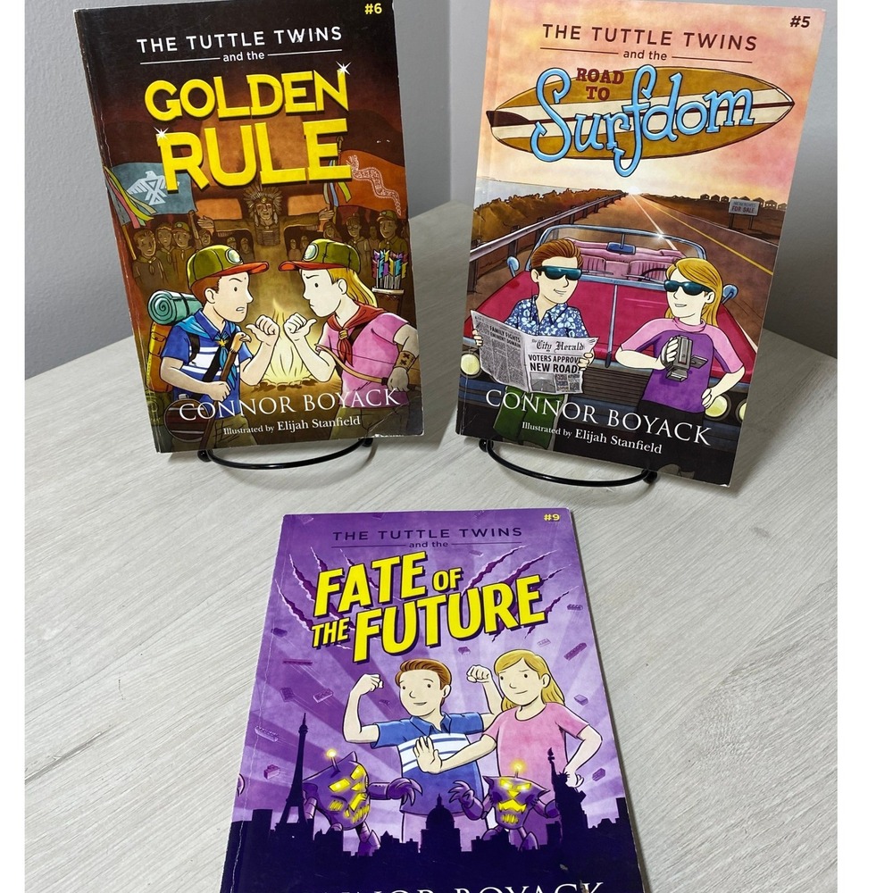 Lot of 3 The Tuttle Twins Books Connor Boyack Road to Surfdom Golden Rule Future